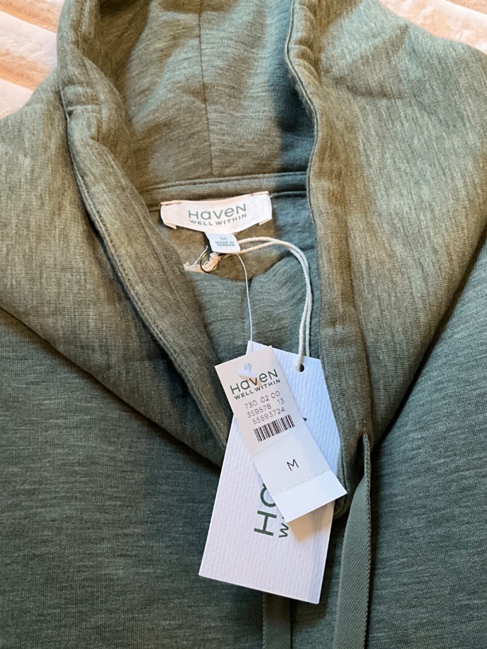 NWT Set Haven Well Within Fleece Sweatshirt AND Jogger Medium Green - Picture 2 of 4